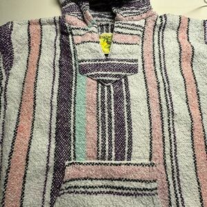 Striped Baja Hoodies in Pink Cream (Fits like M Size)